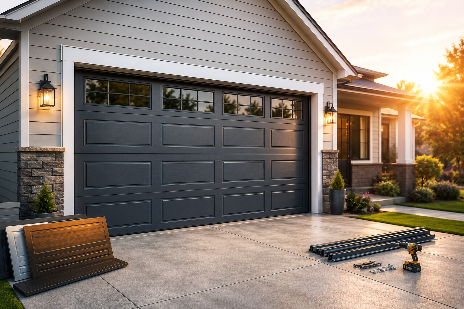 Professional garage door installation and replacement for a residential home in Bellaire TX